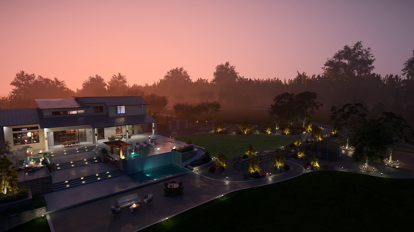 luxury modern backyard landscaping design