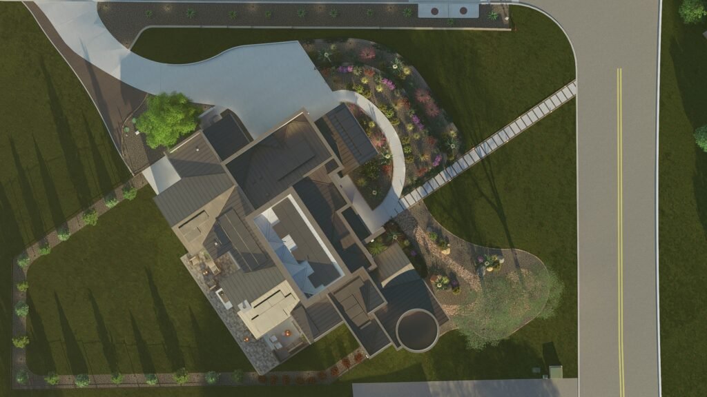 3D architectural modern residential property