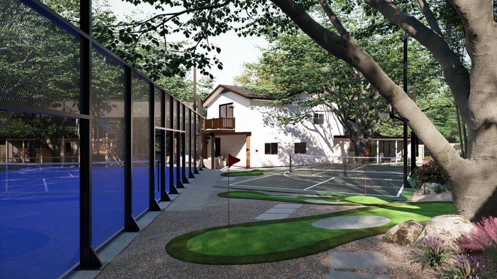 HOLE IN ONE LAWNS_CHRIS HARRISON 331 WHISPER WOOD_PERSPECTIVE_10 Outdoor deck and pergola landscape