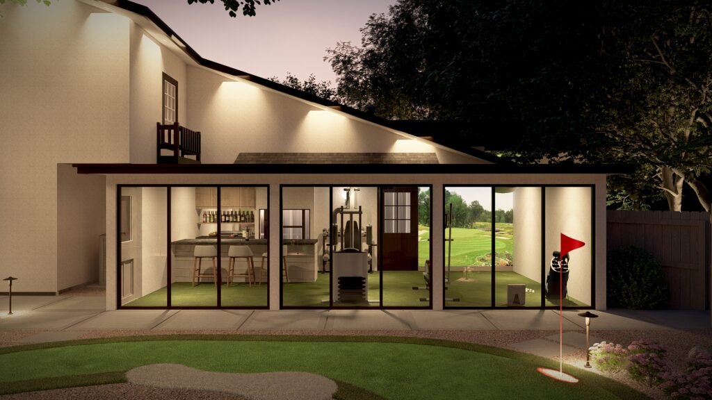 HOLE IN ONE LAWNS_CHRIS HARRISON 331 WHISPER WOOD_PERSPECTIVE_26 Backyard pergola and patio landscaping