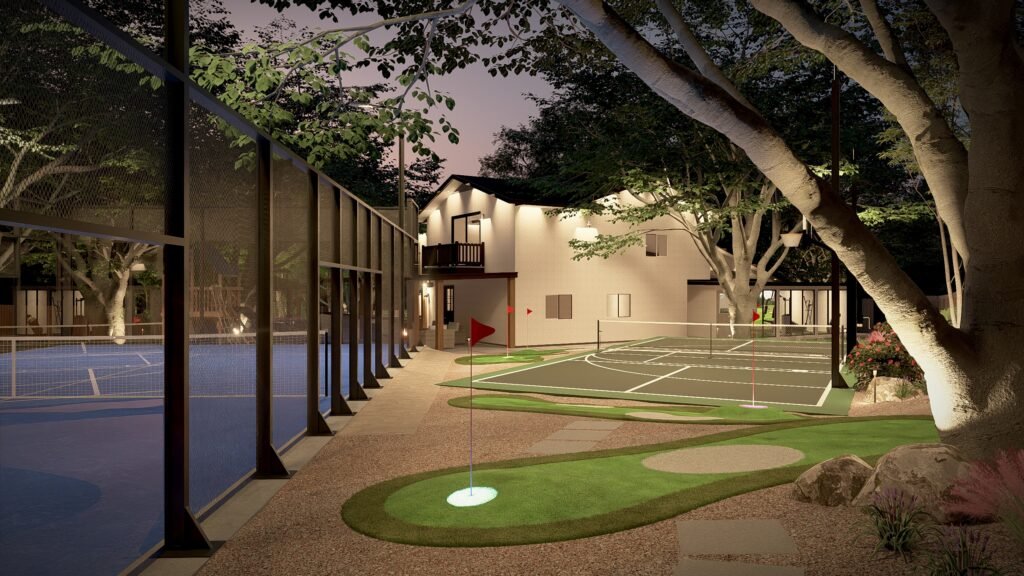 HOLE IN ONE LAWNS_CHRIS HARRISON 331 WHISPER WOOD_PERSPECTIVE_30 Custom outdoor pergola and deck landscaping