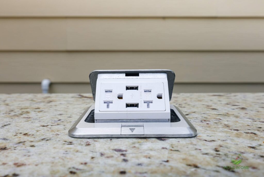 Outdoor countertop power outlet